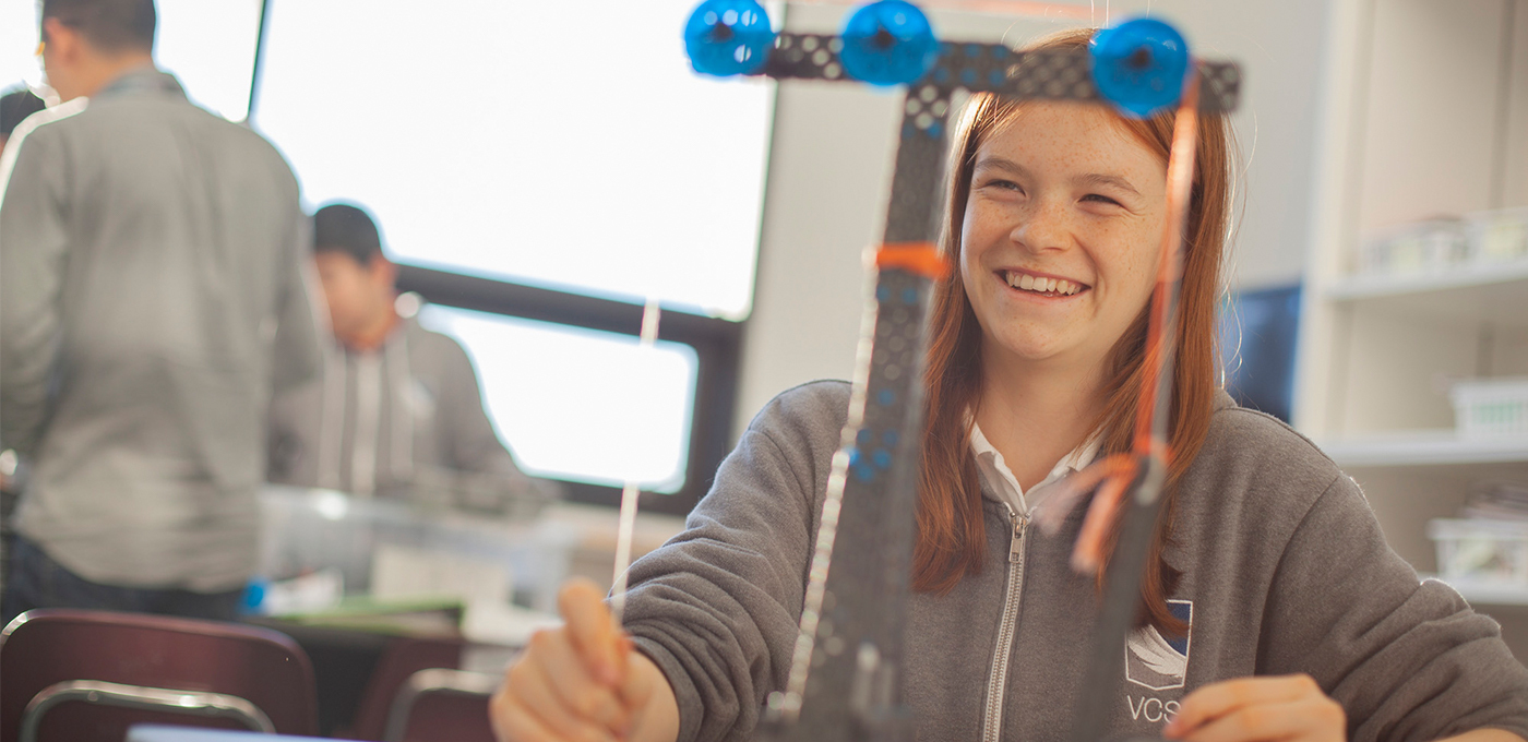 Student doing physics experiments