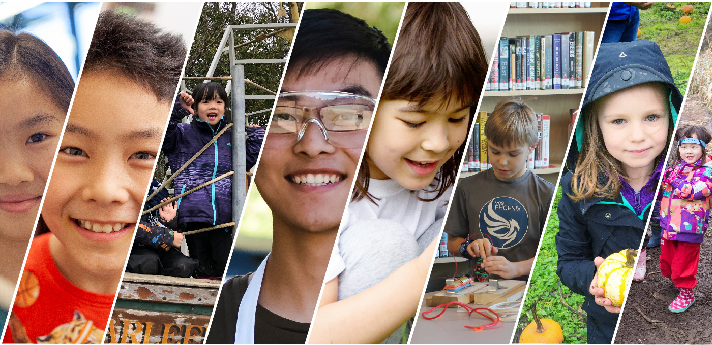 Collage of photos of students